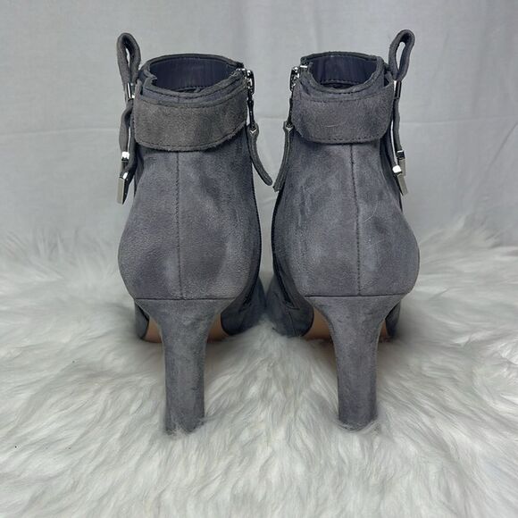 LRL Lauren Ralph Lauren Brin Grey Suede Heeled Booties Sz 7 - Picture 3 of 6